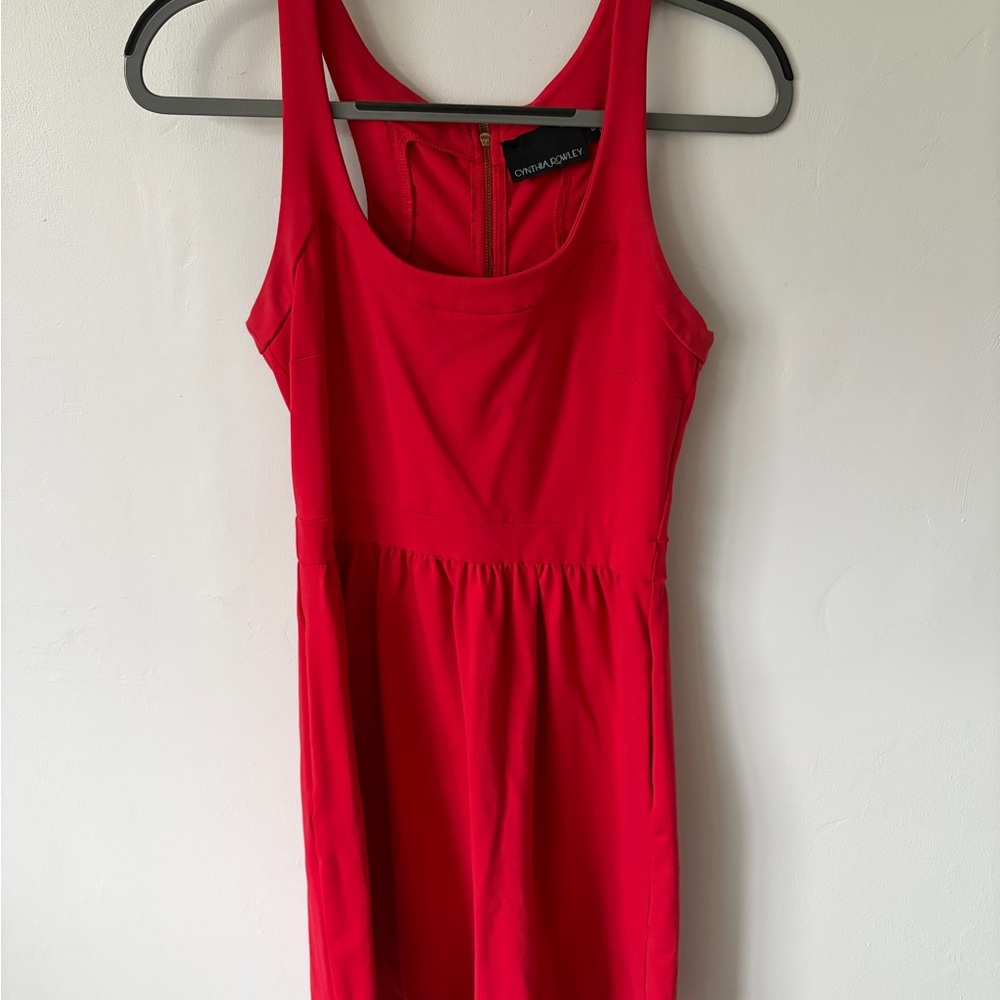 Cynthia Rowley Vibrant Red Sleeveless Scoop-Neck Mini Dress